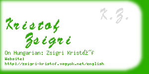 kristof zsigri business card